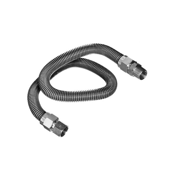 Flextron Gas Line Hose 5/8'' O.D. x 72'' Length 1/2" FIP x MIP Fittings, Stainless Steel Flexible Connector FTGC-SS12-72C - main